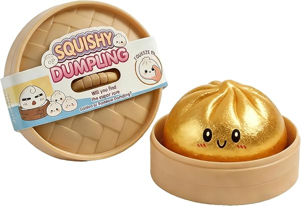 Trywise Squishy Ravioli Giganti 7x10cm Antistress con Glitter, Morbido per Ufficio/Scuola, Regalo per Adolescenti e Adulti (oro) - 1