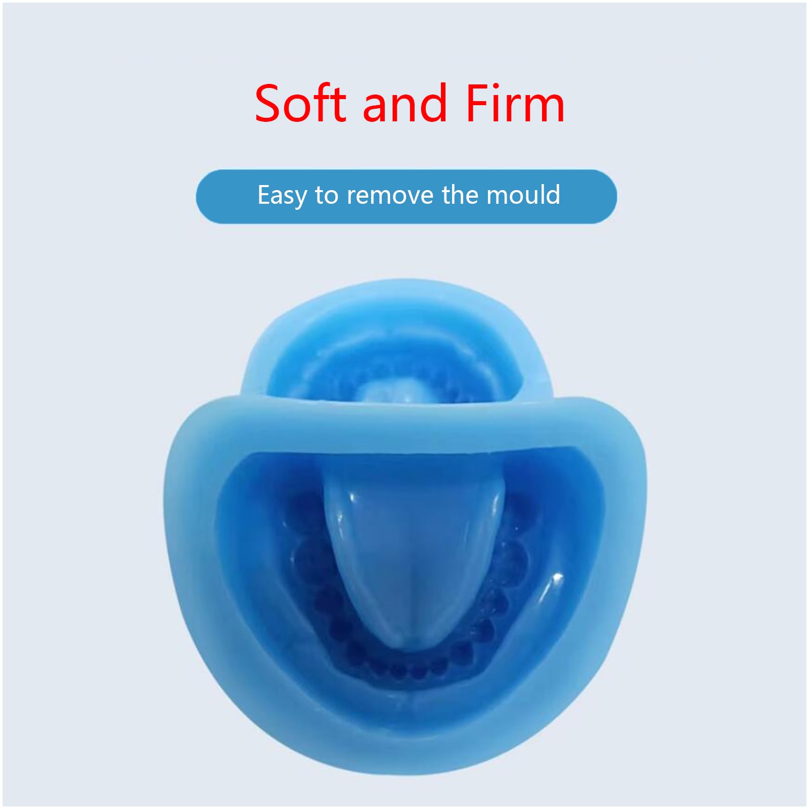 Dental Base Former Kit - Stampo per protesi dentaria in morbido silicone blu - Full Mouth Standard Silicone per mascella superiore e inferiore, modello universale per adulti (denti completi)