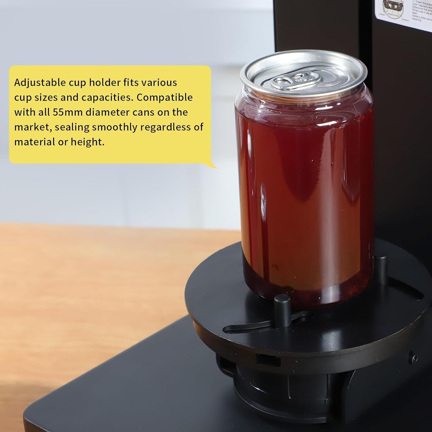 Commercial Soda Can Sealer, Automatic Can Sealer Machine for Aluminum & Plastic Cans - Touch Screen Operation, No Need Cup Mat, Auto-Detect Height, Black - Image 5