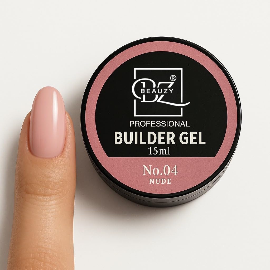 BEAUZY PROFESSIONAL Builder Gel 15ML – Nail Extension & Overlay Gel for Strong, Long-Lasting Nails (04 Nude)
