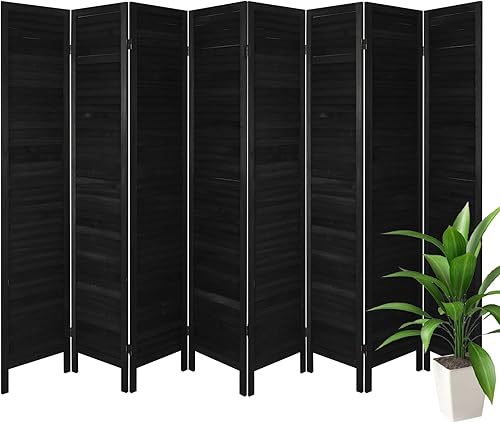 Divisores de habitación de madera de 10.6 pies de ancho con 8 paneles y separador de ambientes plegables, pantallas de privacidad plegables,