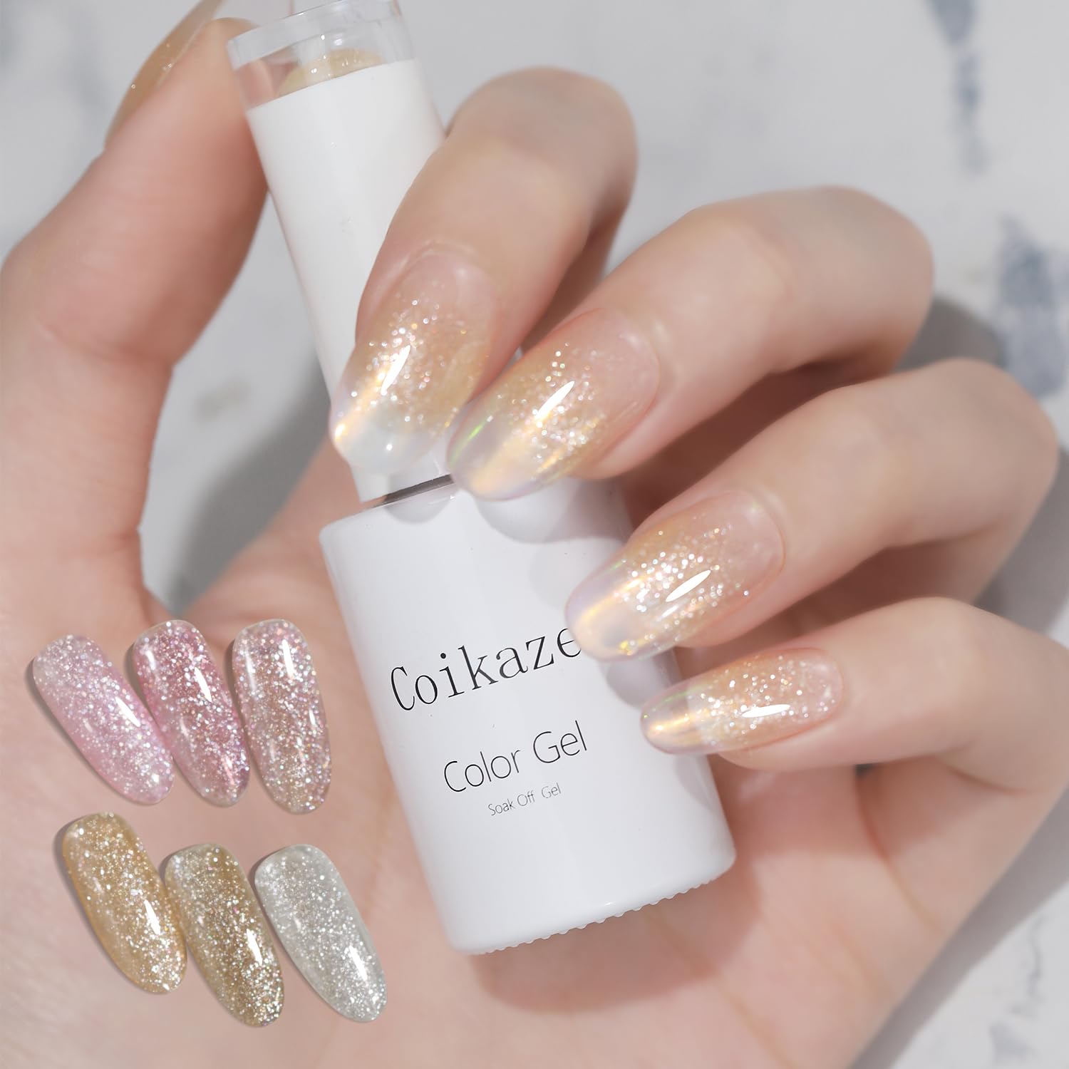 Amazon | Coikaze ジェルネイル ラメ 優しい珠光 細かいラメ カラー