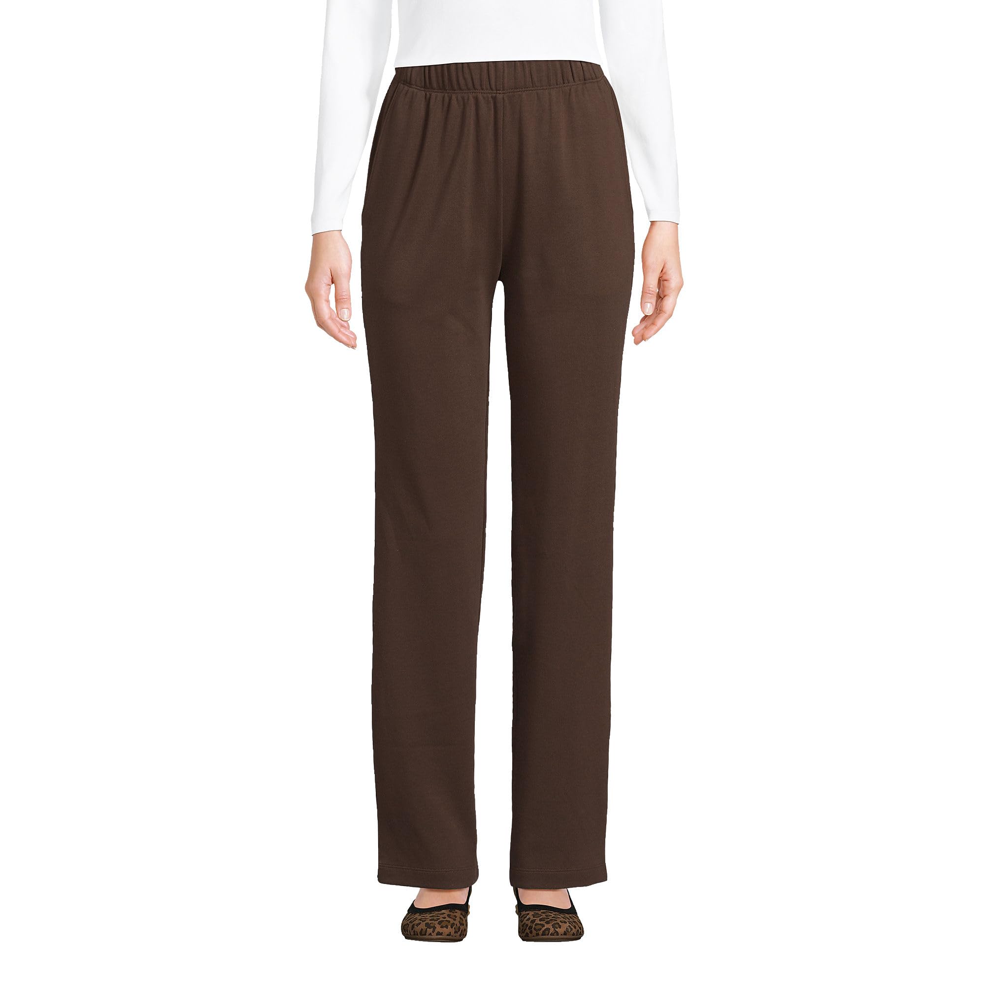 Lands End Women s Sport Knit Pants Rich Coffee Regular Large