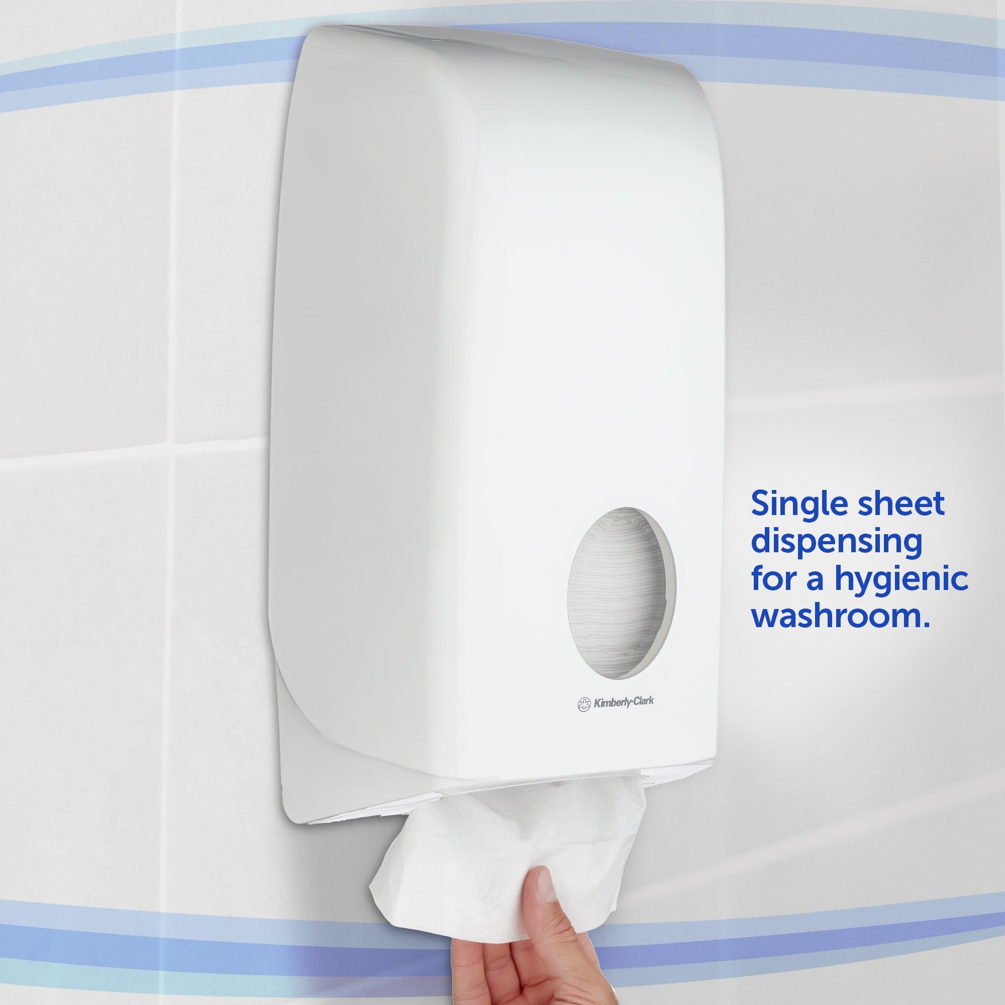 Dispensador de papel higiénico plegado Aquarius 6946 - 1 dispensador de papel higiénico blanco de una hoja