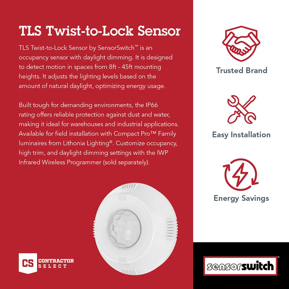 SensorSwitch TLS Twist-to-Lock Motion Sensor & Photocell For Lithonia Lighting Compact Pro Lights