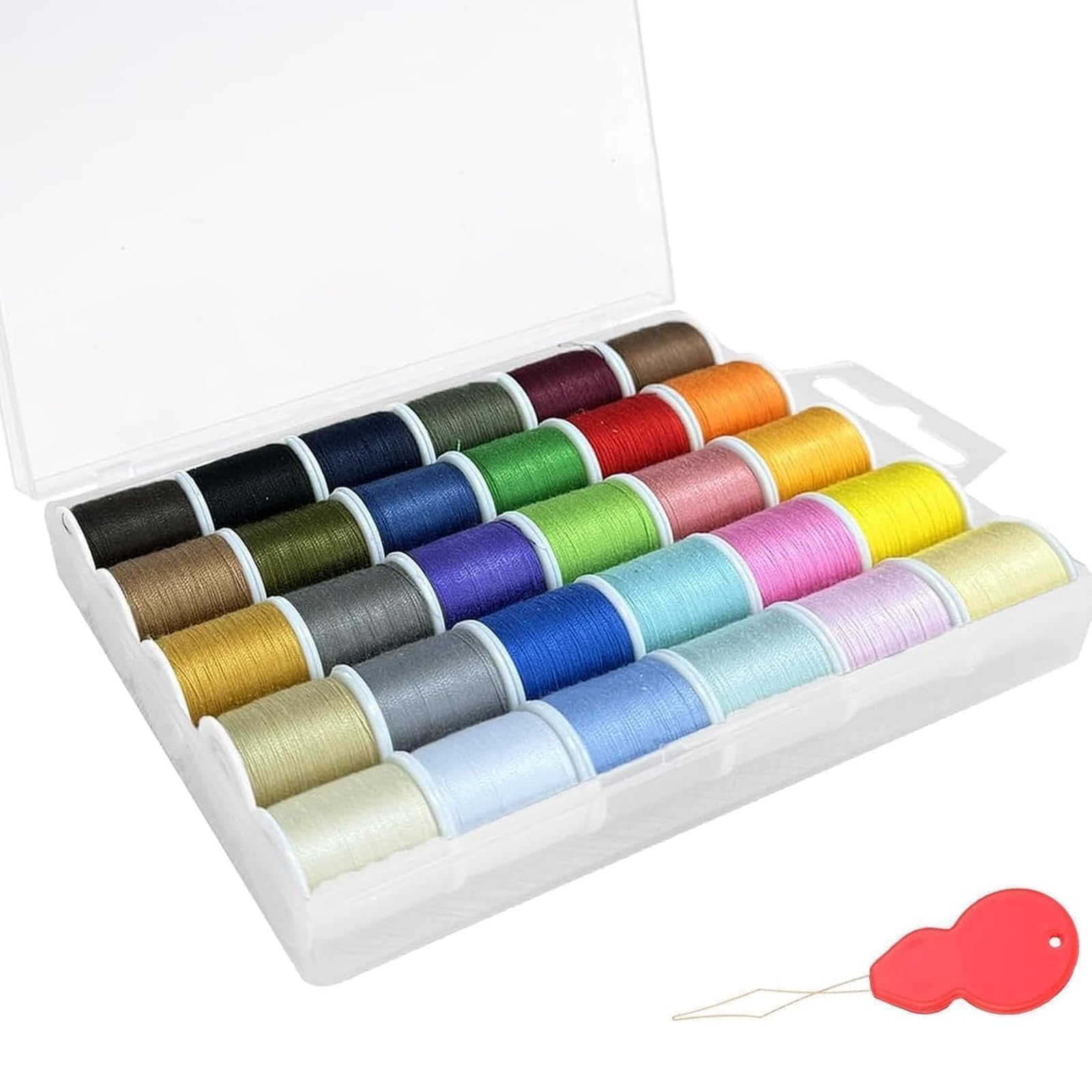 60 Colors Bobbins Sewing Thread Set, Sewing Accessories, Sewing Thread, for Embroidery and Sewing Machine DIY Embroidery (with Sewing Needles and Needle Thread Kit)
