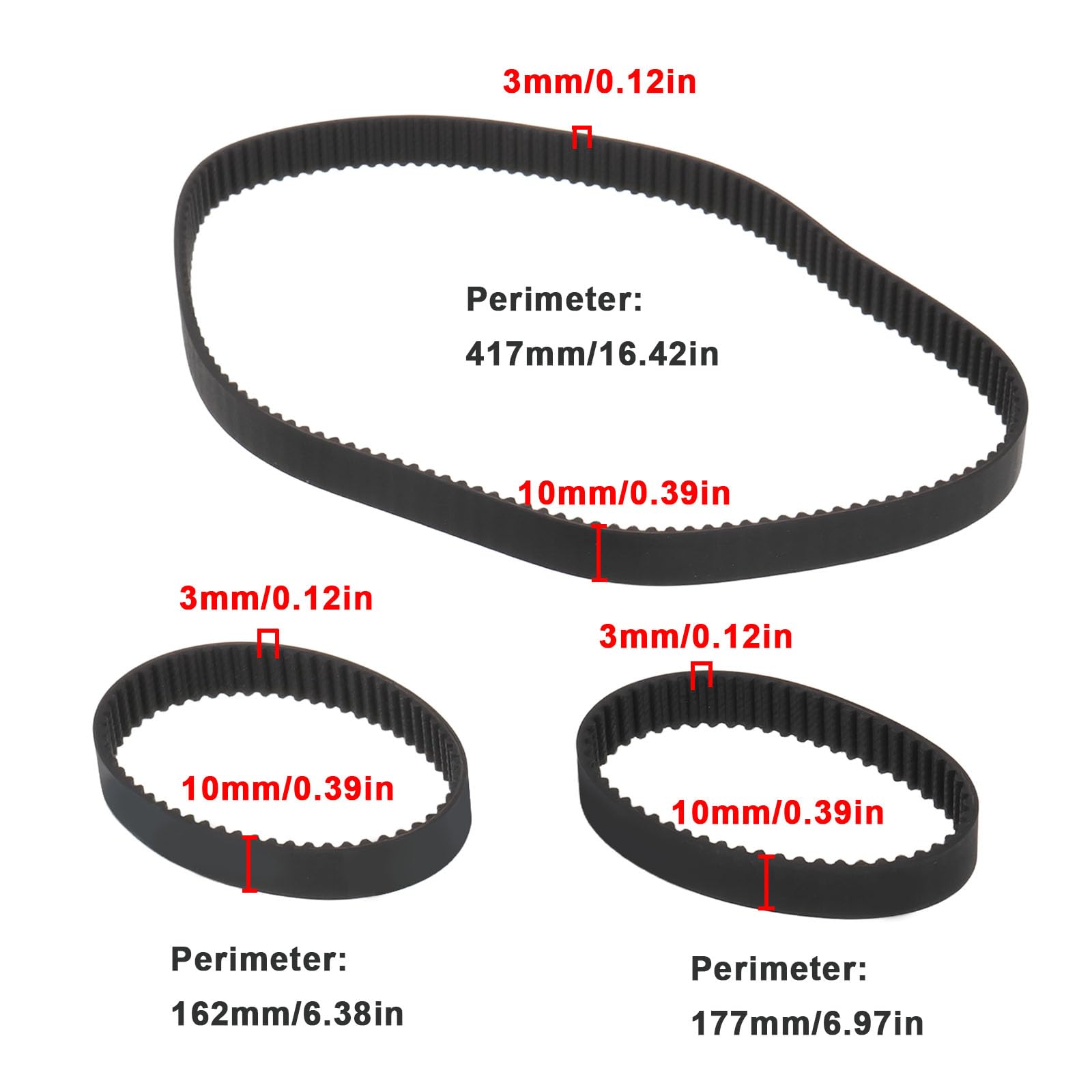 Briny River 3pcs RC Car Belt PD7670 PD7669 PD7668 Compatible with Thunder Tiger TS4N - Image 4