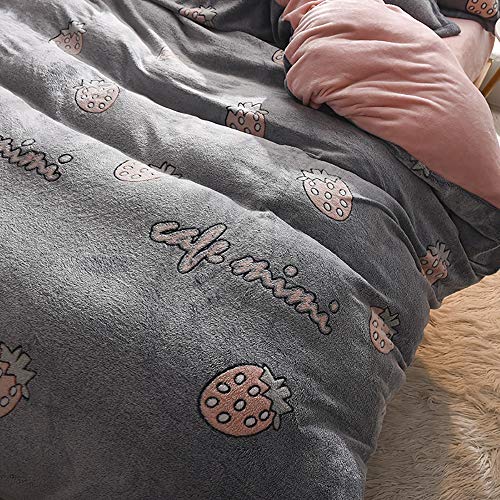 Ensemble de literie floral avec drap plat et housse de couette double d'hiver - 4