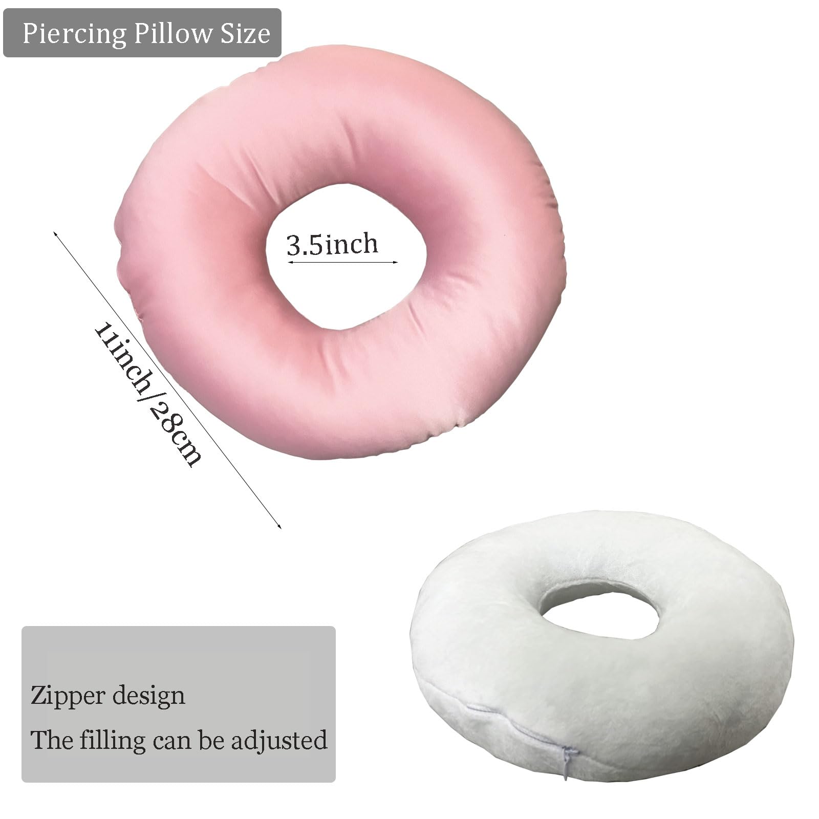 GCHC-CYL Ear Piercing Pillow for Side Sleepers?Donut Pillow with Ear Hole Ear covers for sleeping ?Pillow with arm hole?Ear Guard Pillow for Ear Pain Ear Pressure (Pink-Velvet)