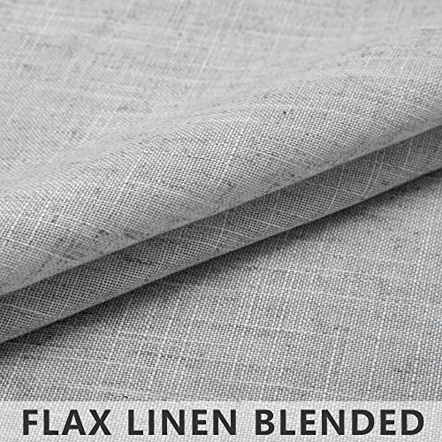 Grey Bedroom Curtains 63 Inch Length For Living Room 2 Panels Rod Pocket Burlap Canvas Look Linen Semi Sheer Dove Gray Light Filtering Curtains For Nursery Teen Boys Room Office Modern Decor 63 Long #TOP2