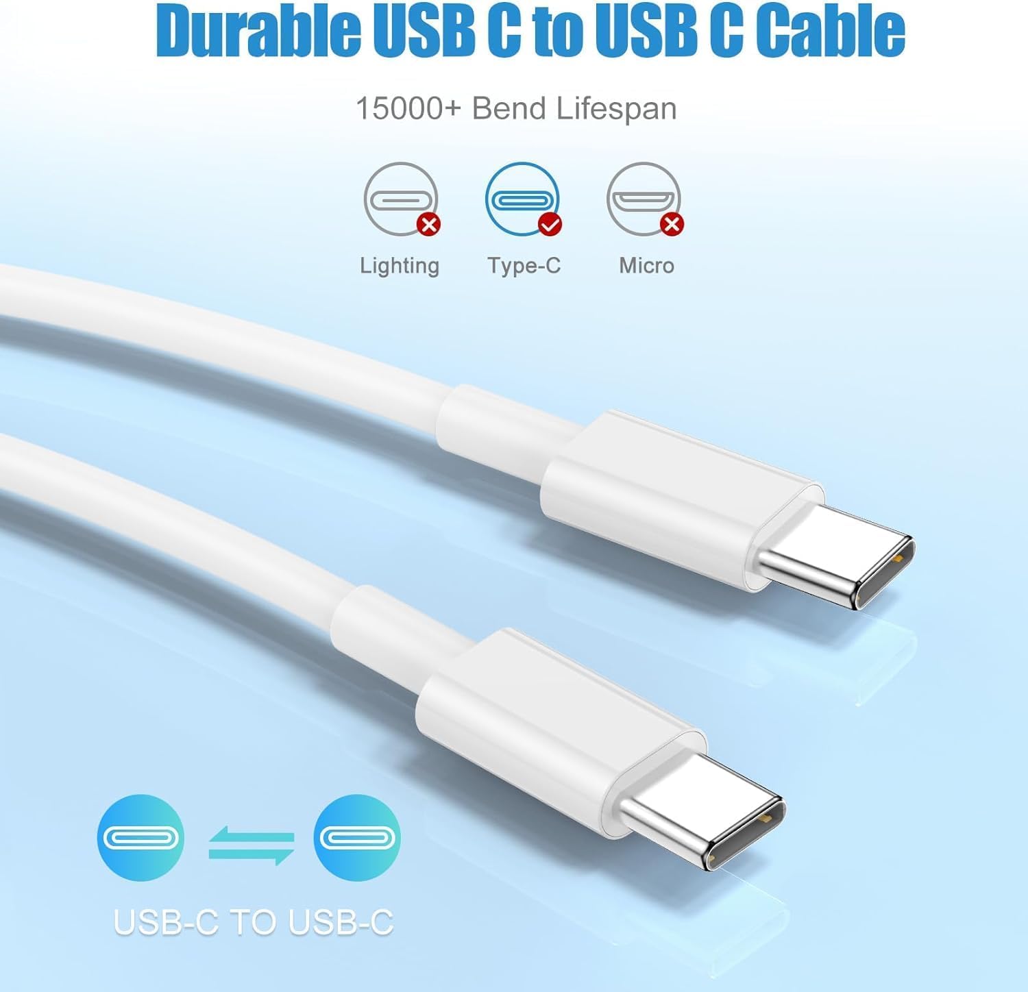 Cavo USB C Ricarica per iPhone 16 15, 2Pack 2M Long Cavo USB C USB C Ricarica, 60W Cavi Ricarica Rapida Type C Cavetto 2M per Apple iPhone 16/16 Pro/16 Pro Max/15/15 Plus/15 Pro Max/iPad Pro