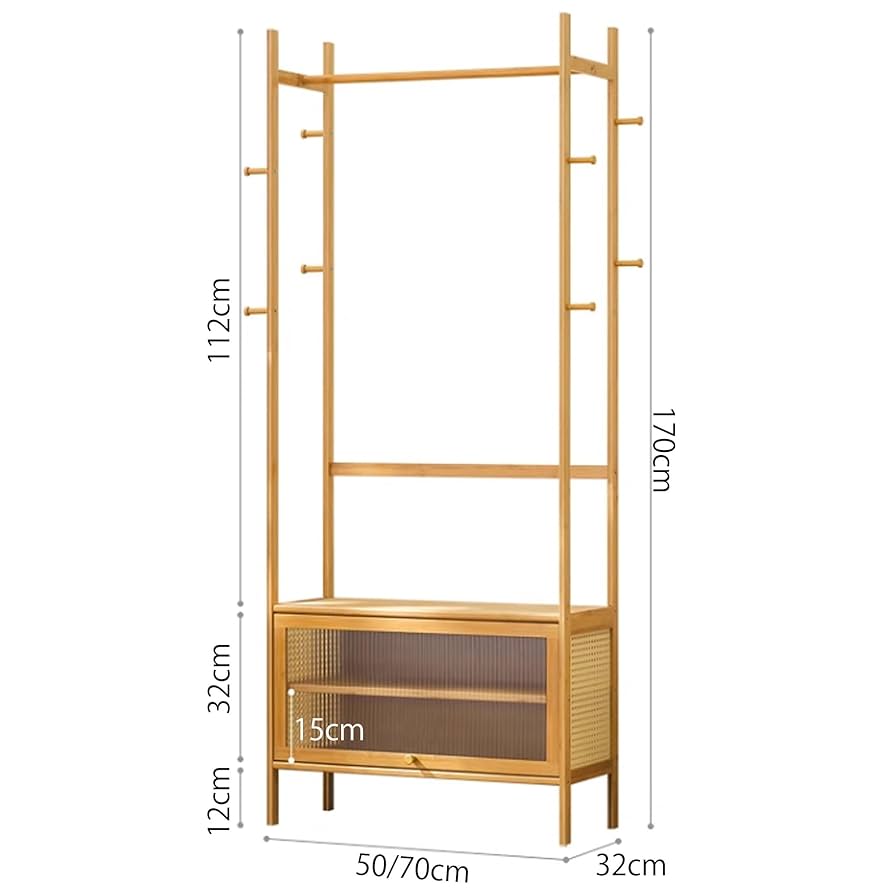 ✨セール中✨ ハンガーラック 天然竹製 衣類収納棚 洋服ラック ✨セール中✨ ハンガーラック 天然竹製 衣類収納棚 洋服ラック