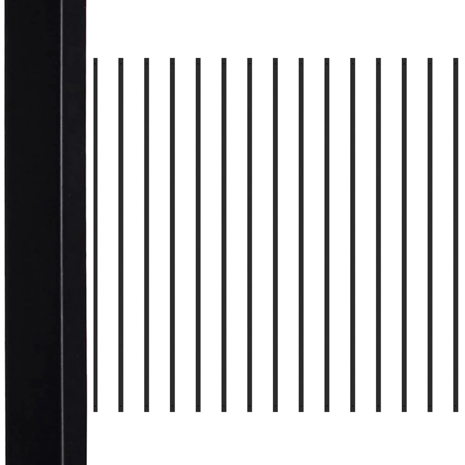 25 Pack (Staircase Balusters 15 & Wrought Iron Balusters Rhomboid 10）