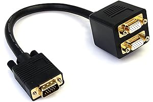 StarTech.com 1ft VGA Dual Monitor Video Cable Splitter Extender Adapter for Laptop Desktop