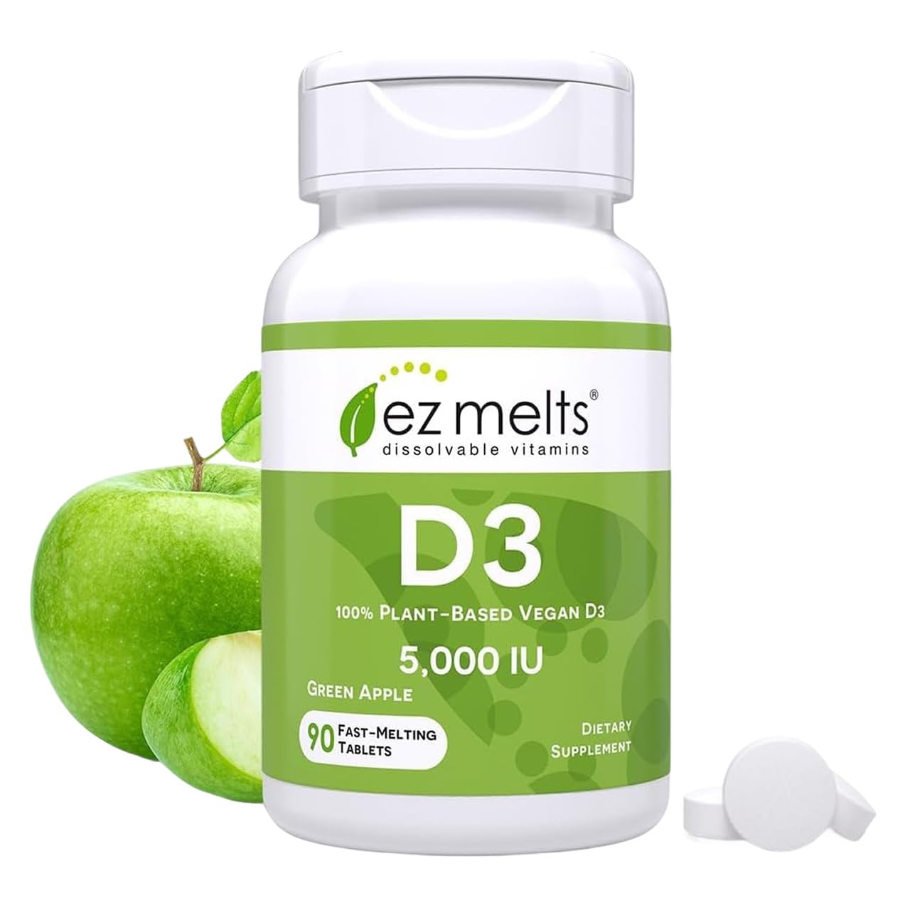 EZ Melts Dissolvable Vitamin D3 5,000 IU, Sugar-Free, 3-Month Supply - 1 Pack