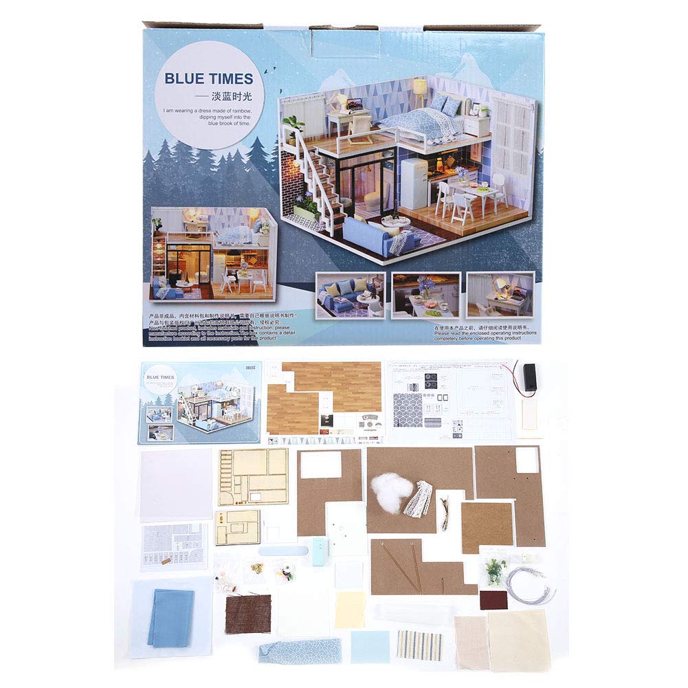 Fabater Puzzle in Legno 3D per Casa delle Bambole Kit Casa delle Bambole Fai-da-te con Mobili, Giocattolo Educativo Fatto a Mano, Miglior Regalo per Ragazze, attività Divertente per la Famiglia