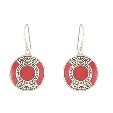 925-92.5 sterling silver Finish Red stone fashion Dangle and drop Earring for Women and girls
