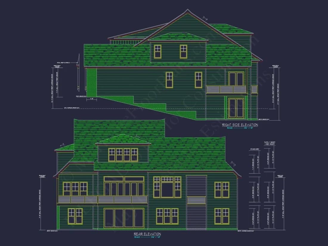 18-1179 HOUSE PLAN - Elegant Two-Story House Plan with Modern Architectural Designs