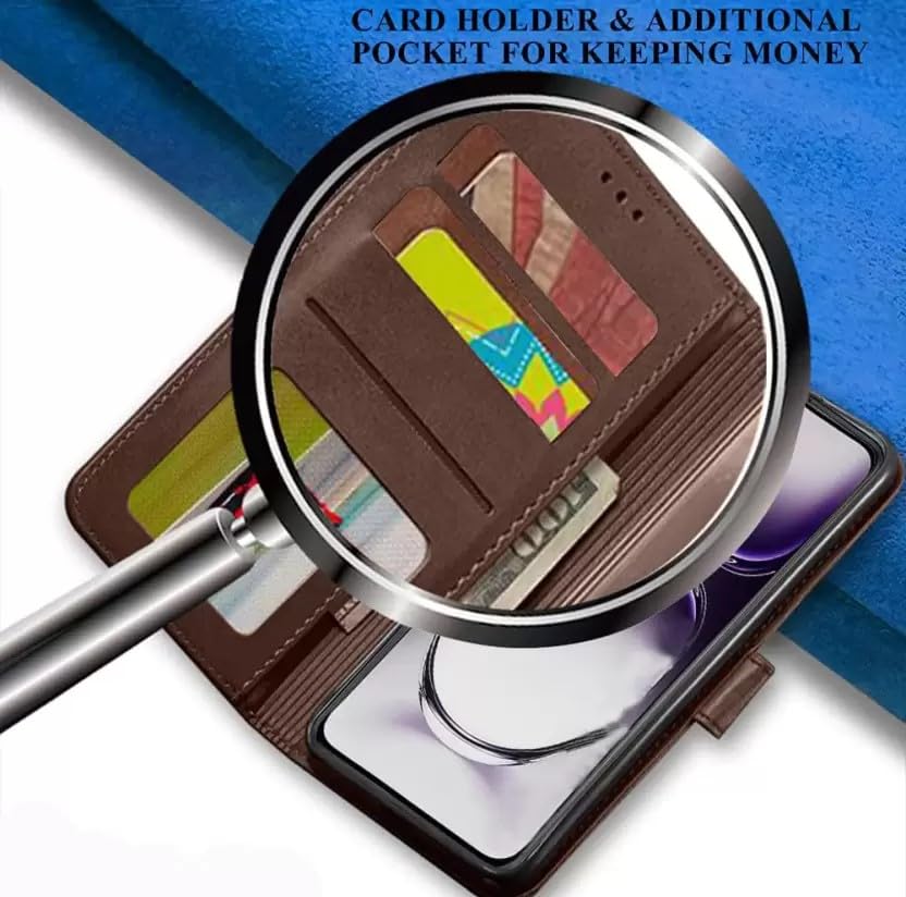 Image of amazon basics Nothing Phone 4A Pro 5G Flip Cover | Card Pockets Wallet & Stand | Flip Cover for Nothing Phone 4A Pro 5G (Coffee and Tan)