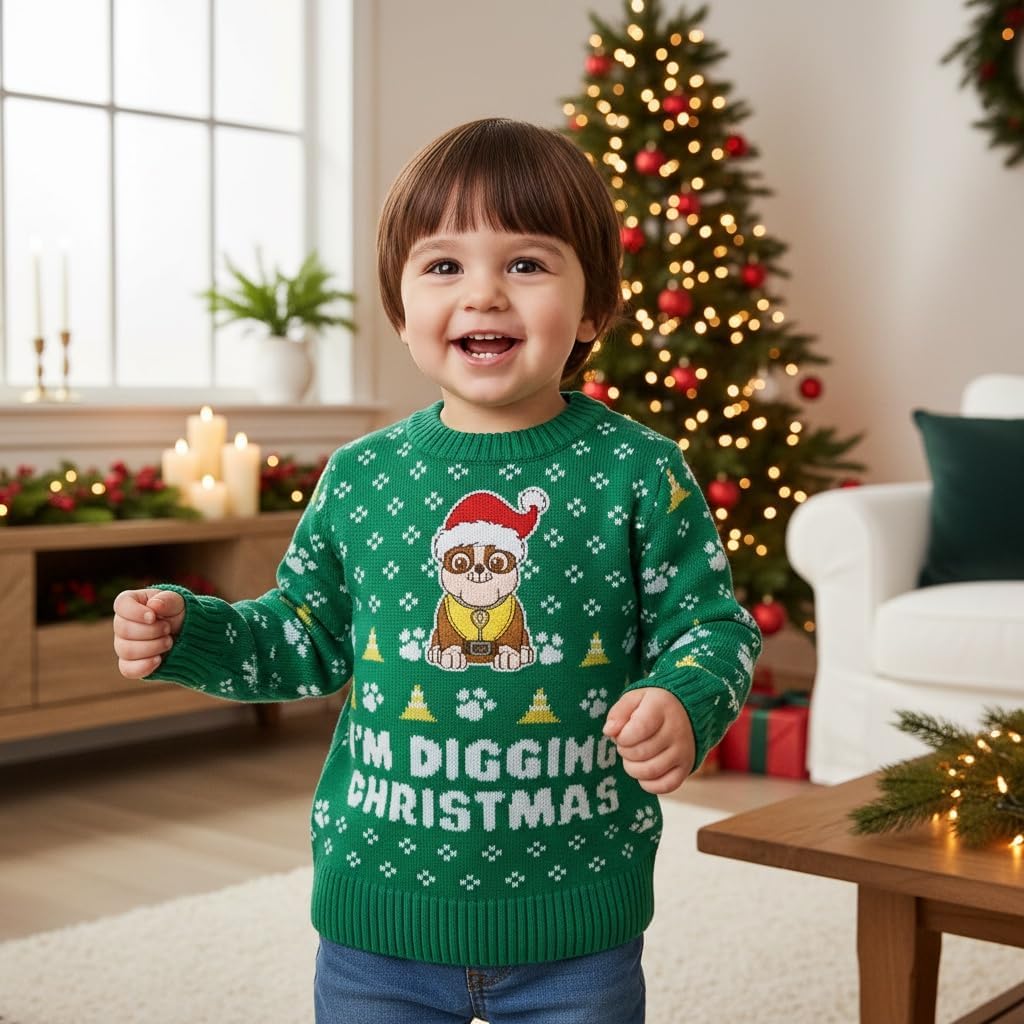 Tstars Paw Patrol Chase Nice List Christmas Sweater Toddler Boy Girl