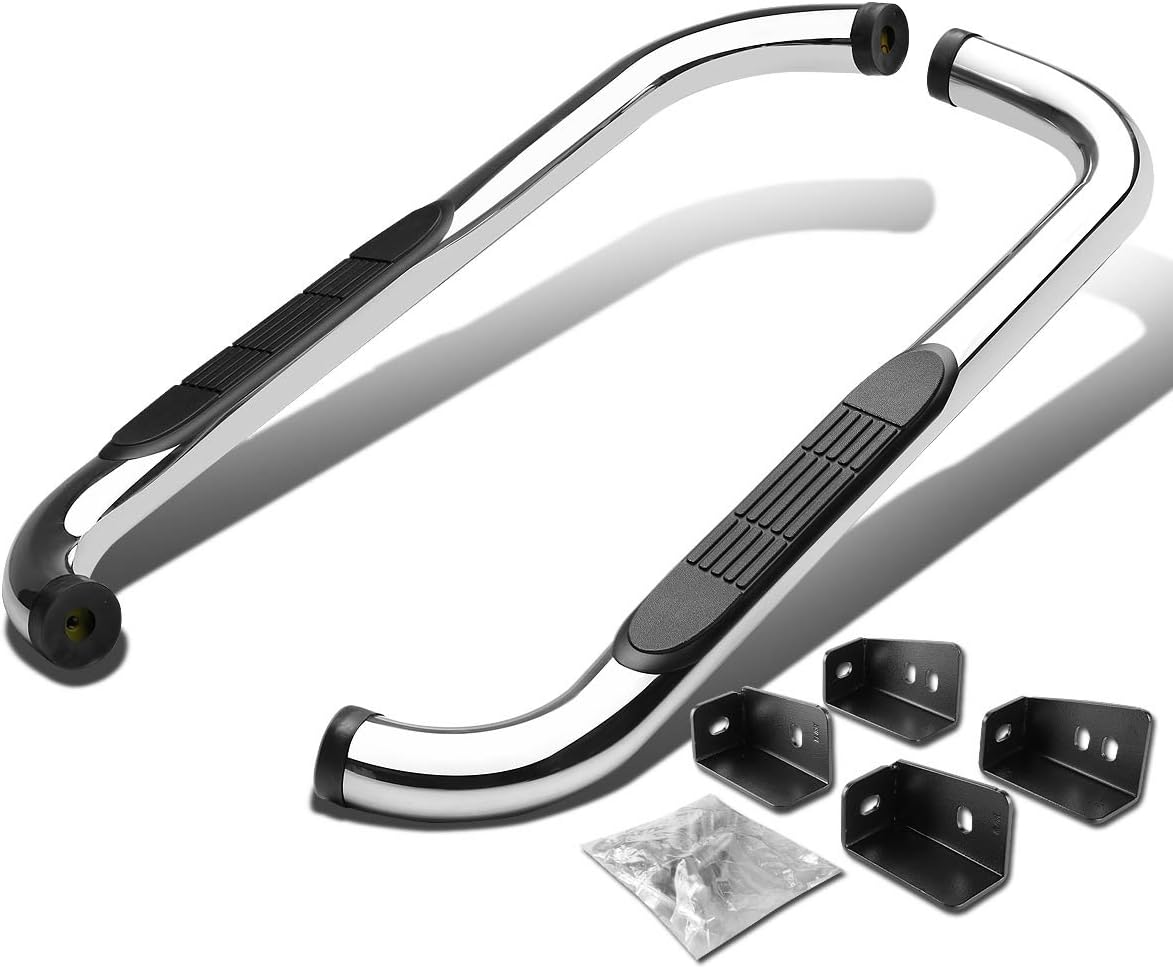 Auto Dynasty Running Board Compatible with 2000-2019 Silverado Sierra 1500 2500HD 3500HD Standard Cab, Stainless Steel Side Step Rail Nerf Bars, 3" Step Bars, Polished Chrome