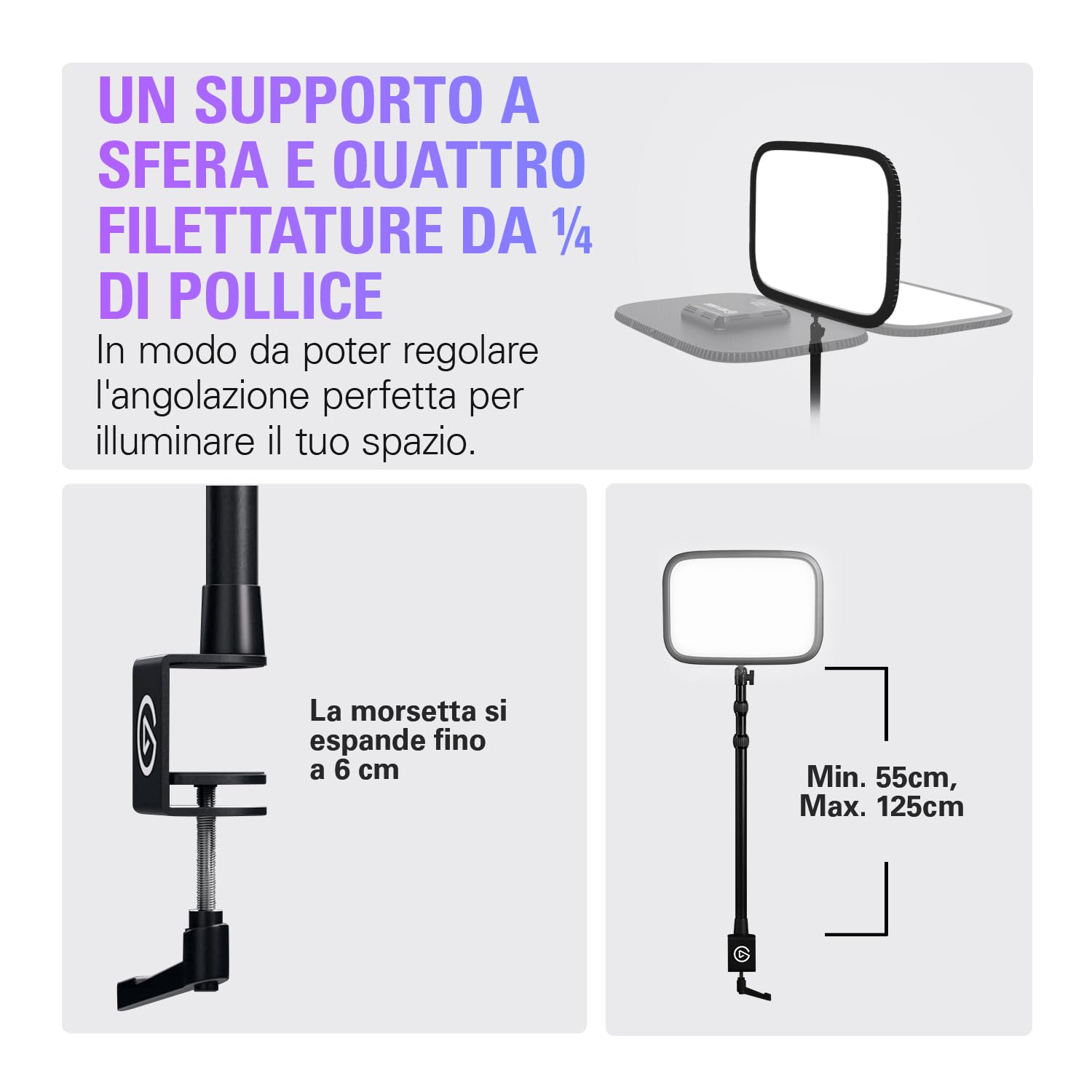 Elgato Key Light Pannello LED Professionale da Studio con 2800 Lumen, Regolabile a Colori, Abilitato per le App, per PC e Mac, Supporto da Tavolo in Metallo