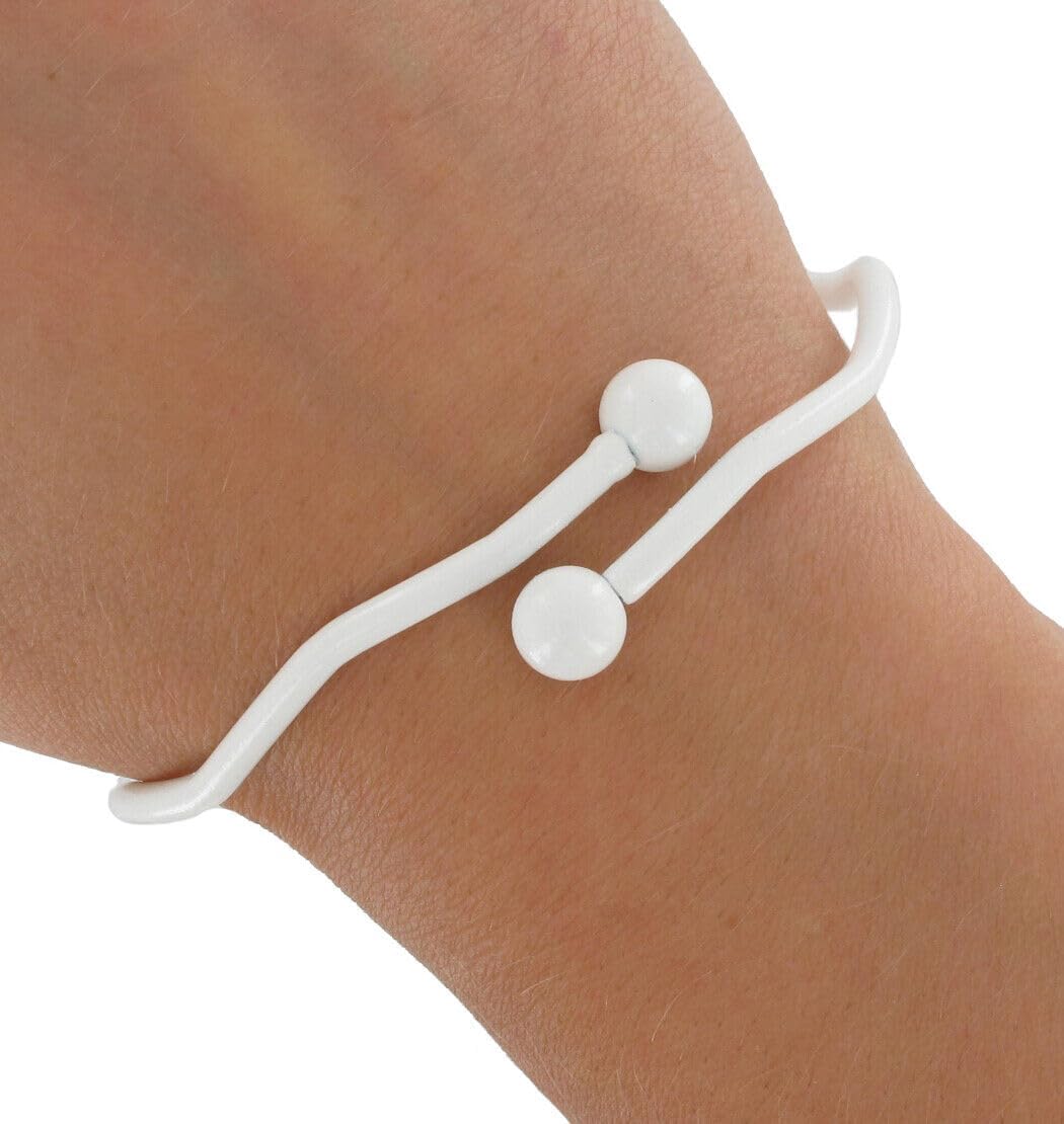 White Retro Plain Enamel Wave Wrap Around Layering Bracelet 1970s Fashion Bracelets for Women Trendy Accessories for Women Stylish Additions Chic Details