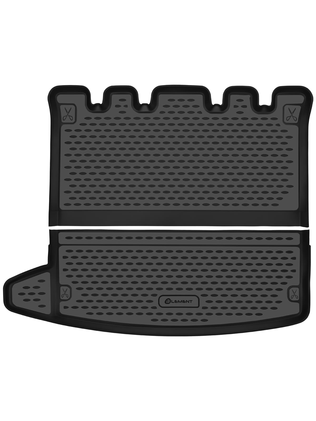 ELEMENT Tapis de Coffre pour Dacia Jogger 2021–présent, Version Longue (3e rangée rabattue), Tapis Caoutchouc TPE sur Mesure, Protection Coffre Voiture, Accessoires Auto