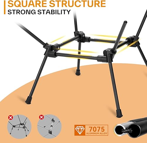 Miniatura 4 de Sportneer Silla de camping plegable portátil y ligera, sillas de campamento compactas de playa para adultos, silla plegable de mochilero, silla al