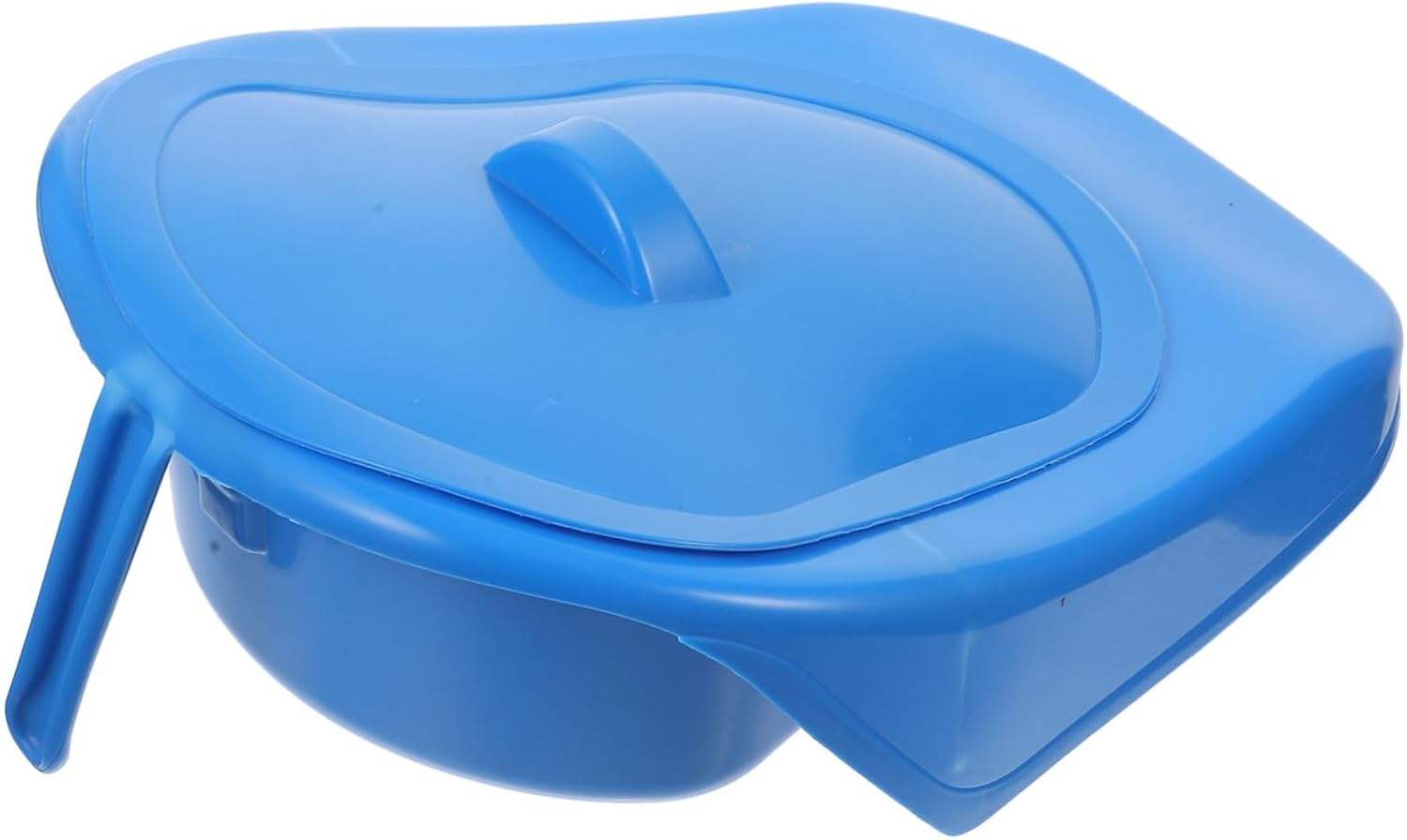 KOMBIUDA Lidded Portable Bedpan with Smooth Edges Sturdy Plastic for Elderly Pregnant Women and Patients Convenient Hospital and Home Care Accessory