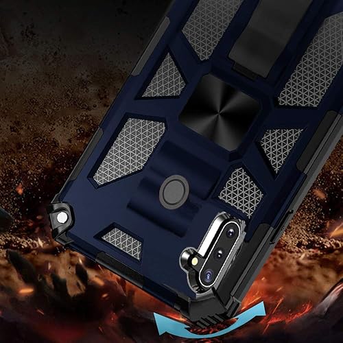 Miniatura 4 de Asuwish Funda compatible con Moto One Fusion Plus, protector de pantalla de vidrio templado y accesorios para celda, soporte de doble capa, fundas