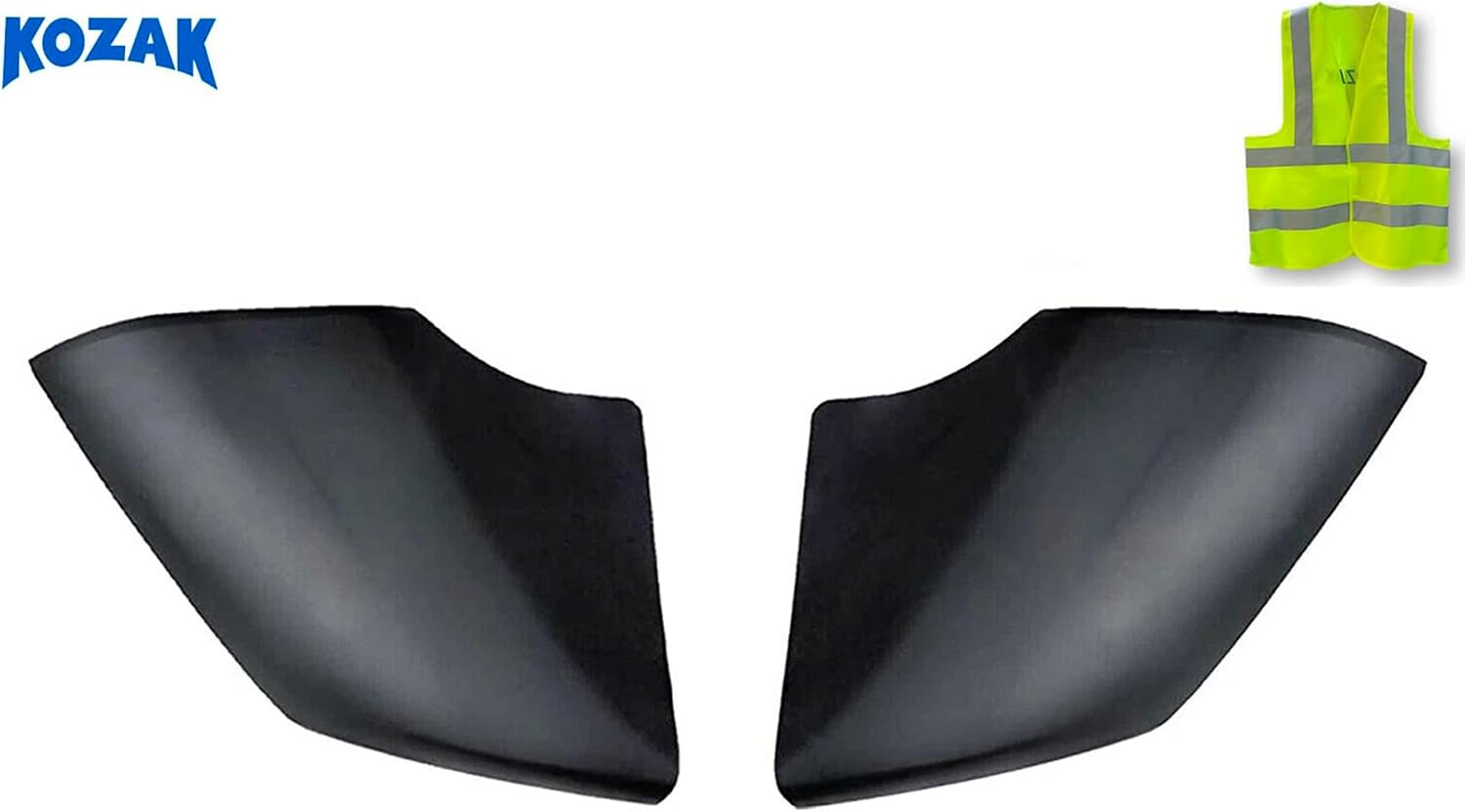 KOZAK Bumper Air Flow Deflector Set (Left Driver Side and Right Passenger Side) compatible with Volvo VNL 300 400 740 760 860 2018 and newer. PLUS Logo and KOZAK Vest