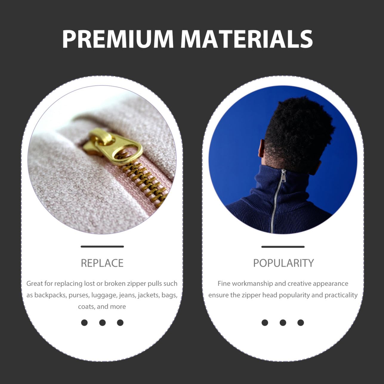 STOBOK 48piezas Kit De Reemplazo De Tiradores De Cremallera Para Ropa y Mochilas Cabezas De Cremallera De Reparación Para Accesorios De Viaje