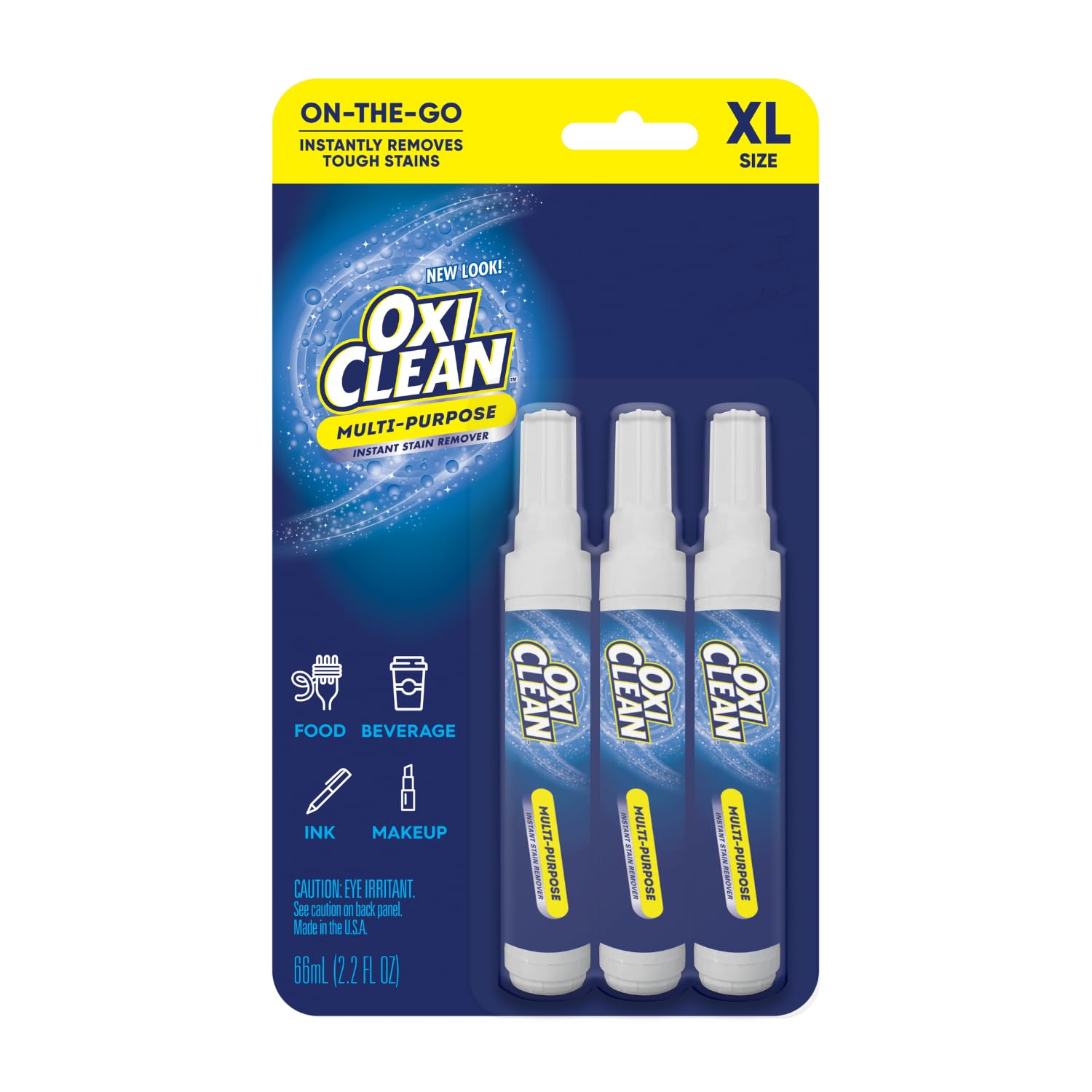 OxiClean On The Go Stain Remover Pen for Clothes and Fabric, to Go Instant Stain Removal Stick, 3-Count (Packaging May Vary)