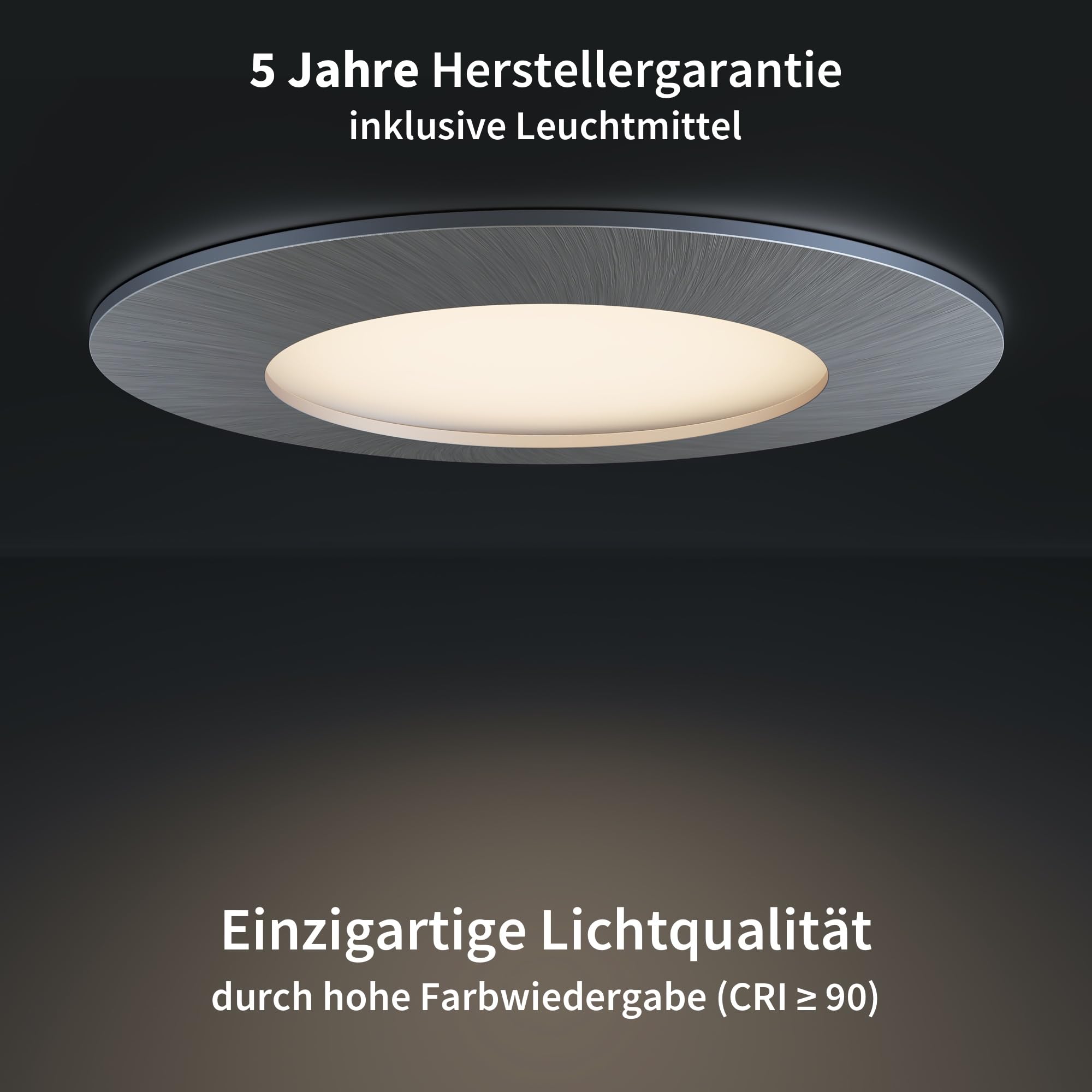 Scandinavian home Set di 3 faretti da incasso a LED 230V 4,5W bianco caldo 60mm - 70mm I bagno I CRI 90 500lm 3000K 68mm I Design in acciaio inox con vetro satinato
