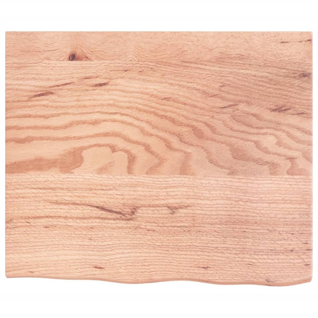 Waschtischplatte Eiche 60x50 cm mit Stahlhalterung Weiss | Platzsparende Konsole aus echtem Holz für das Badezimmer, inklusive zwei robusten Wandhalterungen aus Stahl.