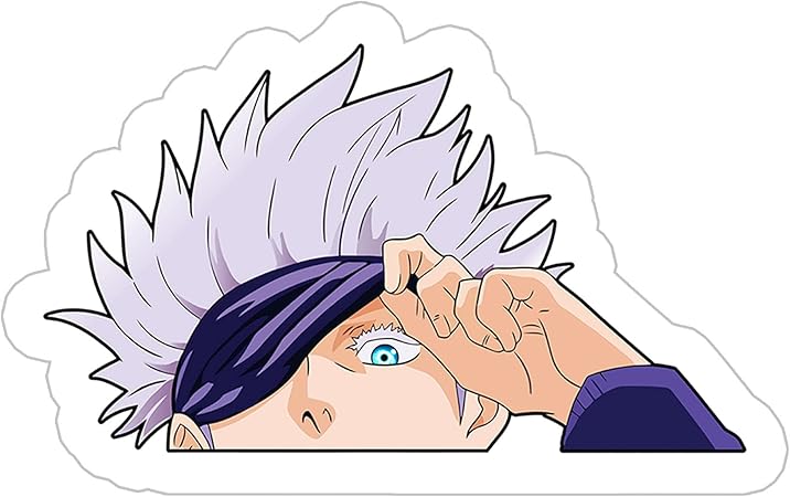 amazon com abbie jujutsu kaisen gojo satoru blue eye peeker sticker size 3 colorful electronics