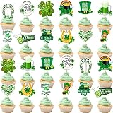 St Patrick's Day Party Supplies Cake Toppers Decorations, Green St Patrick's Day Cupcake Picks Set,