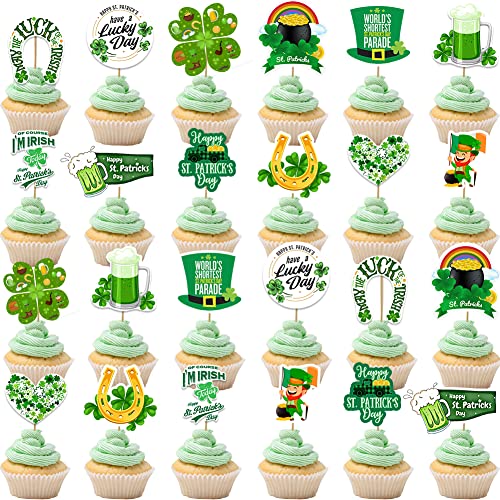 St Patrick's Day Party Supplies Cake Toppers Decorations, Green St Patrick's Day Cupcake Picks Set, Irish-Themed Cake Decor, Bake Dessert Favors For Luck Party Supplies #TOP5