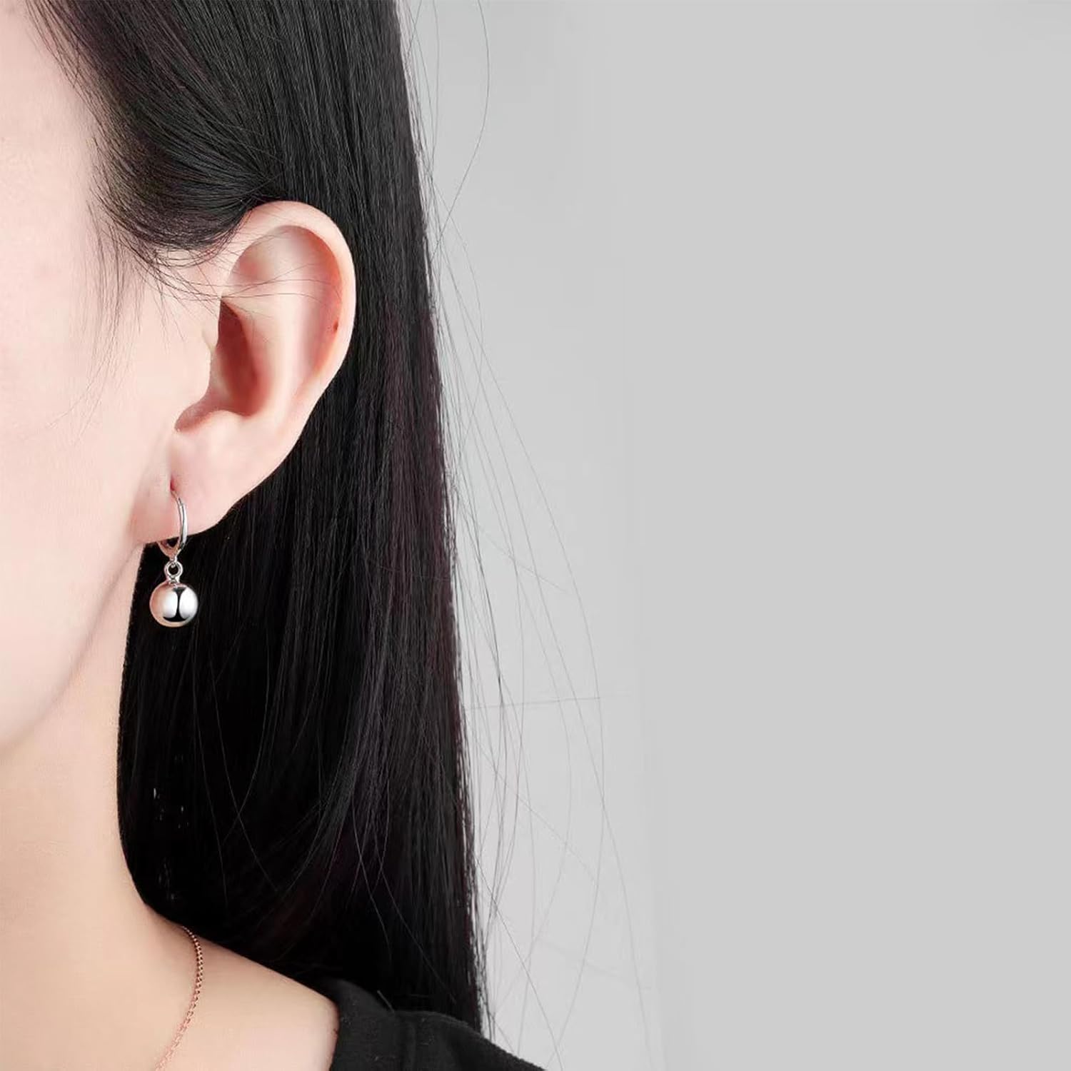 Sterling Silver Drop Ball Earrings for Women 18k Gold Small Round Balls hoop Earring Leverback Dangle Drop Earrings Fashion Hypoallergenic Jewelry - Image 3