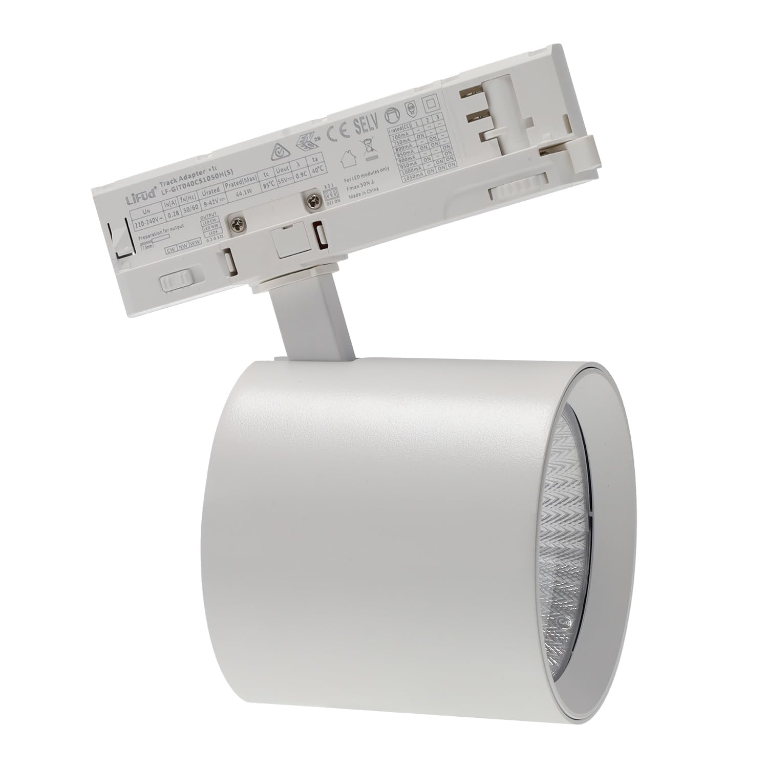 Foco de Carril LED 40W 90Lm/W CCT Tonalidad Luz Ajustable Driver Lifud Trifásico 50.000H | Greenice