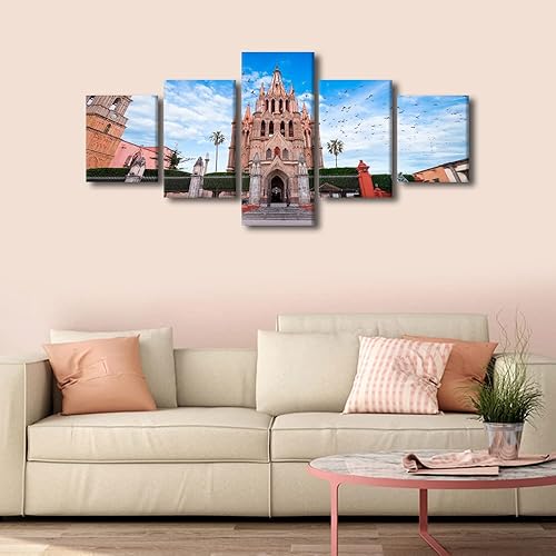 Vista 182 de TUMOVO 5 paneles de arte de pared de volcán en México, impresión sobre lienzo, paisajes naturales, cuadros para dormitorio, decoración del hogar