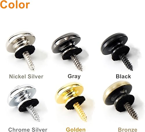 Miniatura 9 de Miwayer Cerraduras para correa de guitarra, sistema de retención de correa de metal, botones de correa de guitarra con bloques de correa para