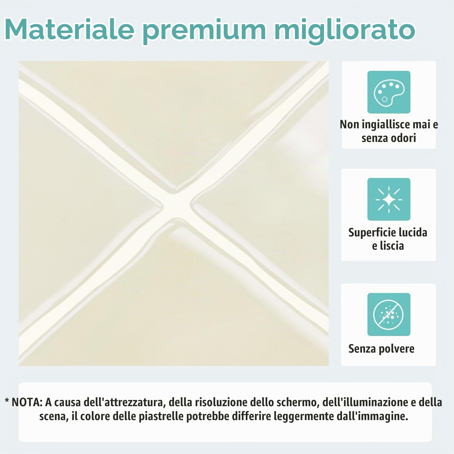 Commomy Più Spessi Piastrelle Adesive Cucina Beige, 10 pezzi | Paraschizzi Cucina Mattonelle Adesive Bagno, Vinile Pannelli Decorative 3D per Parete,30,5 x 30,5 cm