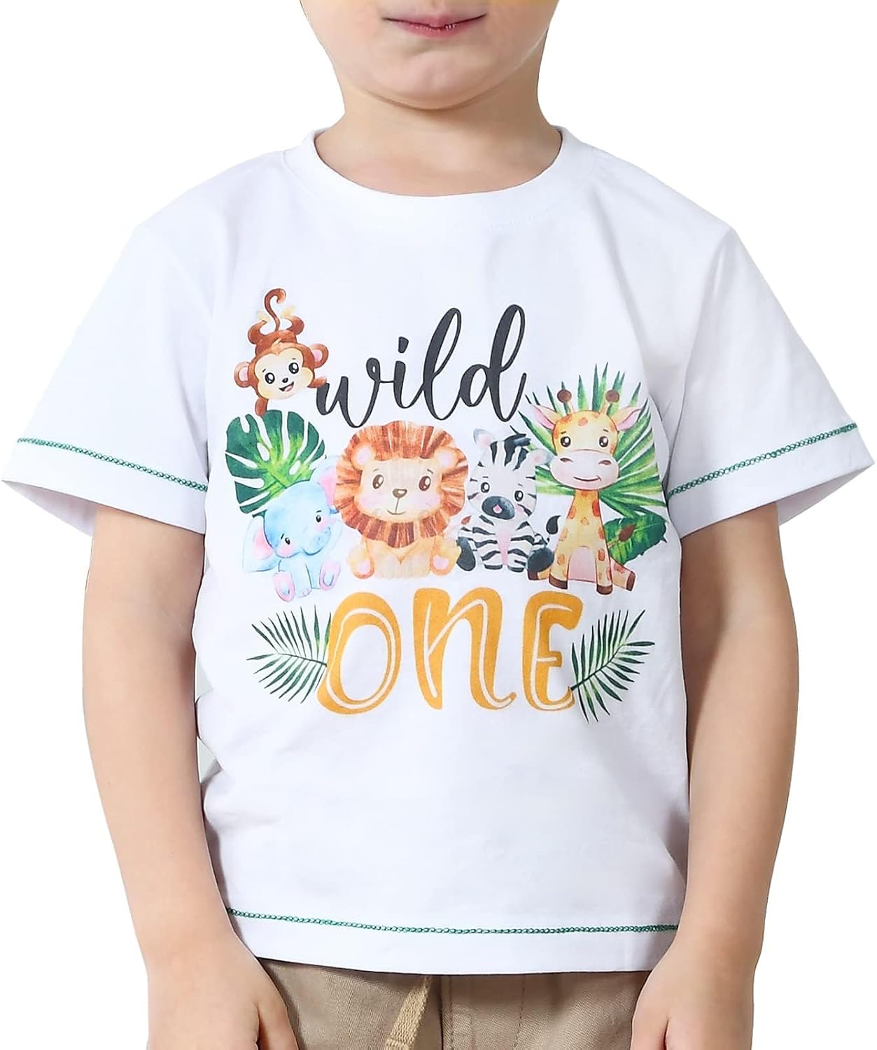 WAWSAM 1st Birthday T-Shirt Baby Boy Toddler One 1 Year Old B-Day Tee Gift First Themed Birthday Party Top Tee
