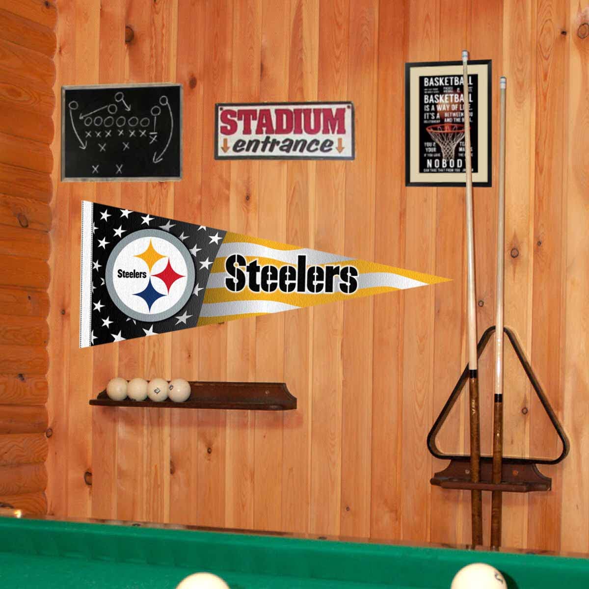 WinCraft Pittsburgh Steelers Nation USA Americana Stars and Stripes Pennant Banner Flag