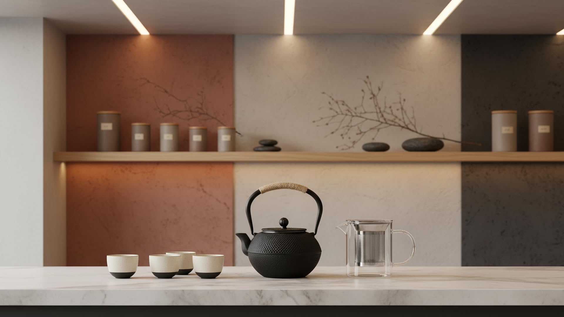 Théière en fonte - 1,2 l - Théière japonaise émaillée avec infuseur en acier inoxydable - Noire - Théière pour thé en vrac, cérémonie du thé et culture asiatique