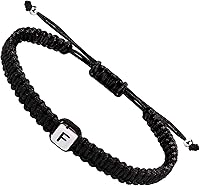 Vista 34 de Initial Bracelets for Couples Women Men Initial Charm Handmade Rope Braided Letter Bracelet for Teens Adjustable Jewelry Father's Day Gifts for Him