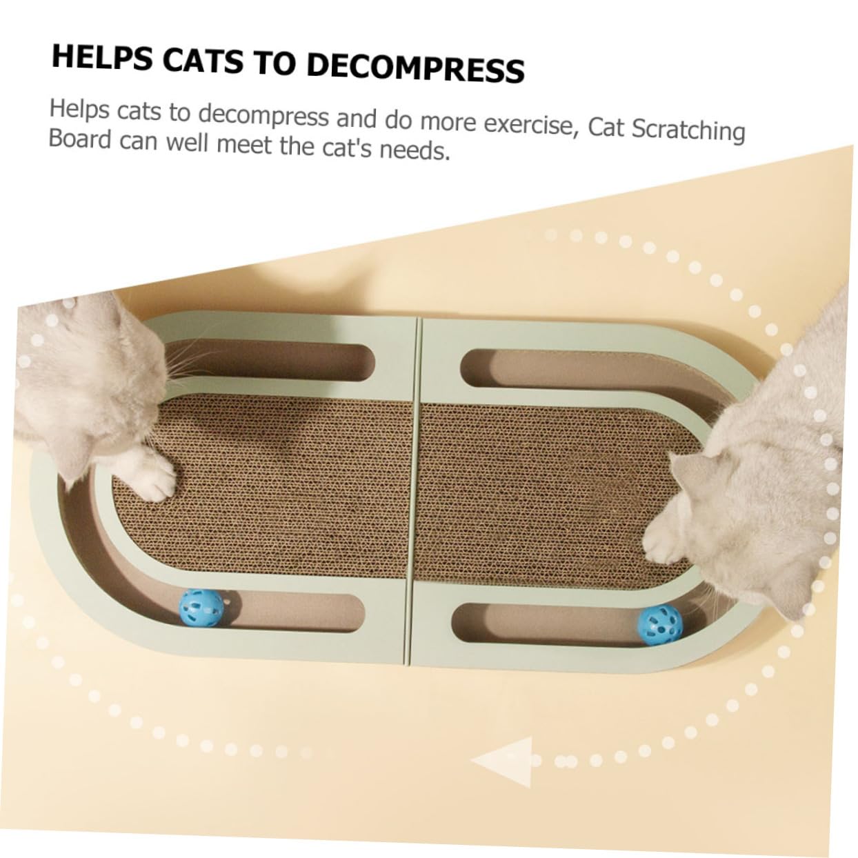 Beavorty Rascador para Gatos Doméstico de Cartón Ondulado Plegable Bola Incorporada, Alfombra Rascadora Adecuado para Gatos y Gatitos en Casa