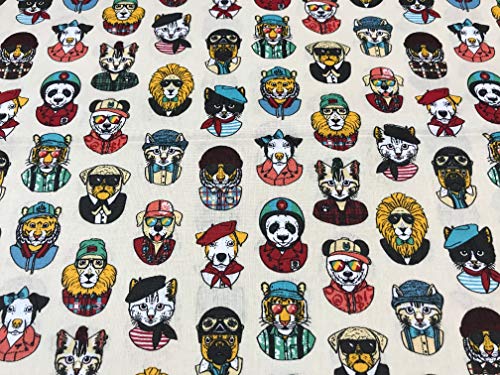 telas de algodón, telas por metros, tela de mascotas perros y gatos, popelina algodón 100%, 1 metro x 140 cms, PORTES GRATUITOS, telas infantiles, TEXTIL PERTEX